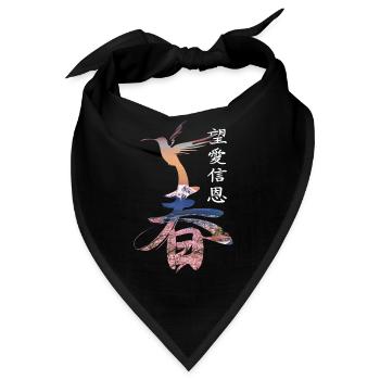 Kolibri Mount Fuji - Bandana - Schwarz - Vorne