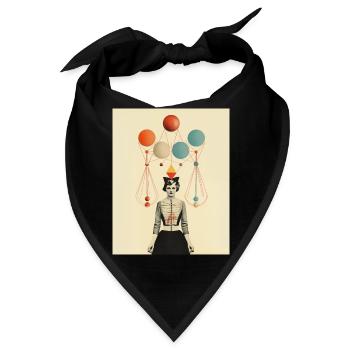 Denkende Zirkusdame Papiercollage - Bandana - Schwarz - Vorne