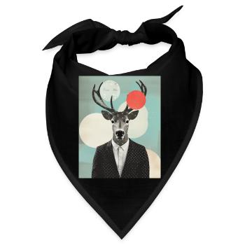 Surreale Rentier-Collage - Bandana - Schwarz - Vorne
