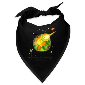 Gute Laune Kiwi - Bandana - Schwarz - Vorne