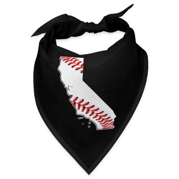 California (USA) | echter Baseball | Landkarte - Bandana - Schwarz - Vorne