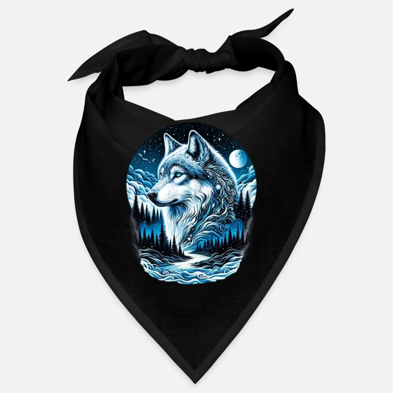 Wolf - Bandana - Schwarz