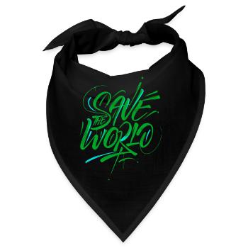 Save the World Graffiti Aktivismus - Bandana - Schwarz - Vorne