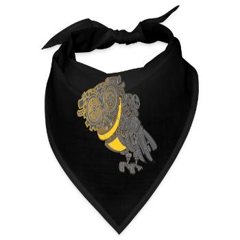Steampunk Eule - Bandana - Schwarz - Vorne
