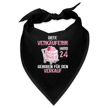 Verkäuferin 24 Geburtstag Verkaufen Beruf Spruch - Bandana - Schwarz - Vorne