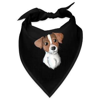 Jack Russell Pattern 4 - Bandana - Schwarz - Vorne