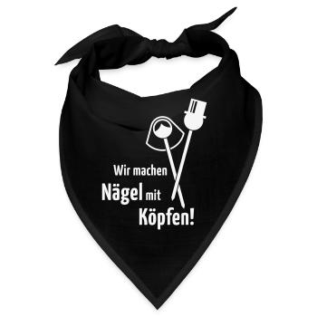 Wir Machen Nägel Mit Köpfen! Hochzeit Brautpaar W - Bandana - Schwarz - Vorne