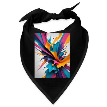 Farbklecks - Bandana - Schwarz - Vorne