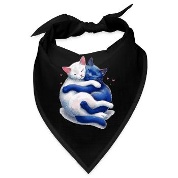 Katzen kuscheln miteinander - Bandana - Schwarz - Vorne