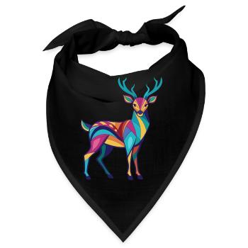 Reh - Bunt und lebhaft - Bandana - Schwarz - Vorne