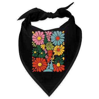 Lebendige blumige Explosion - Bandana - Schwarz - Vorne