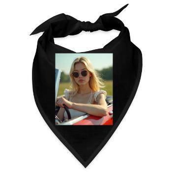 Frau, die ein Cabrio fährt - Bandana - Schwarz - Vorne