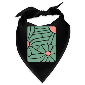 Abstract Floral Boho - Bandana - Schwarz - Vorne
