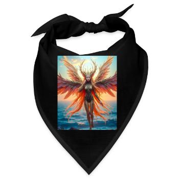 Alkonost, slawischer mythischer Vogel mit göttlicher Stimme - Bandana - Schwarz - Vorne
