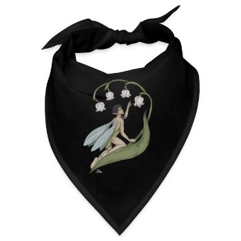 Pixie mit Maiglöckchen - Bandana - Schwarz - Vorne