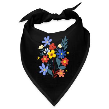 Flower Power - Bandana - Schwarz - Vorne