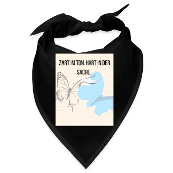 Sanfte Empathie mit Schmetterling und Storch - Bandana - Schwarz - Vorne
