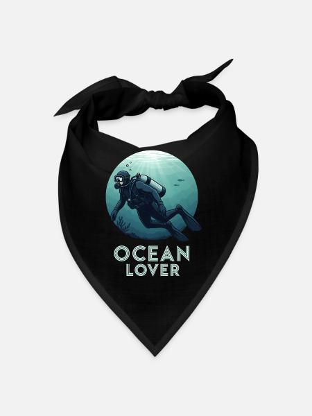 Diver Ocean Lover Underwater for Diving Friends - Bandana - black - Front