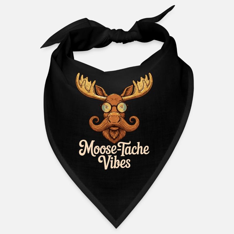 Humor Tier Elch Witz Schnurrbart Bandana