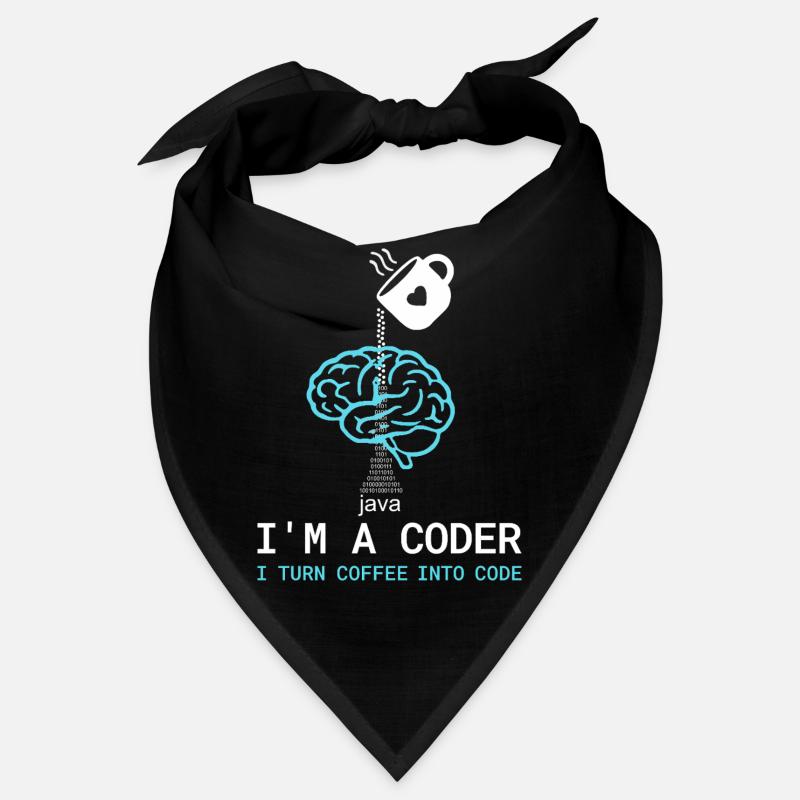 T-shirt Coder : Du café dans le code – Nerdy Programmie Bandana