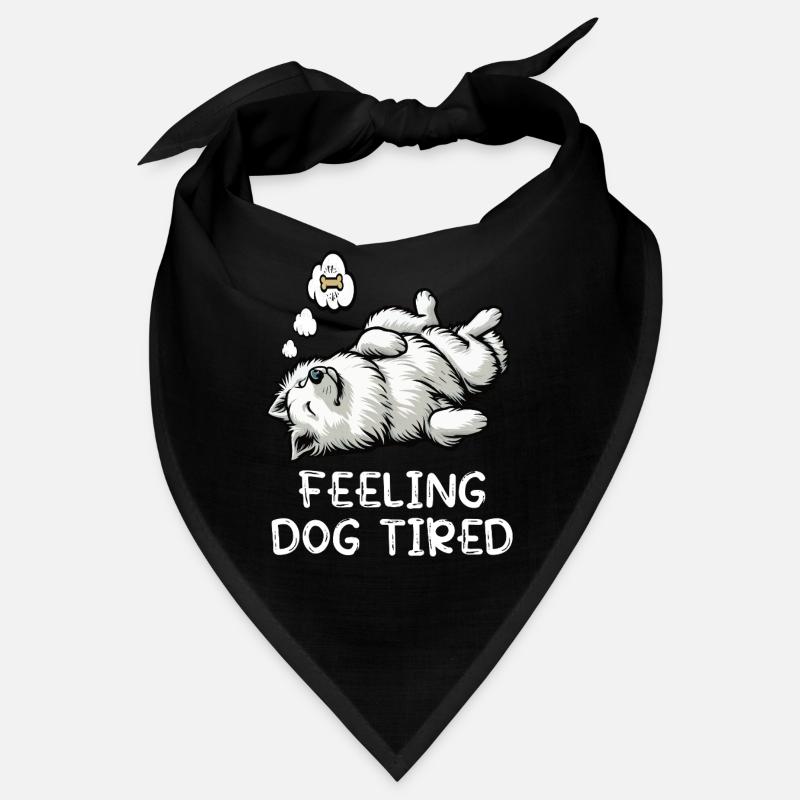 Chien blanc épuisé Bandana