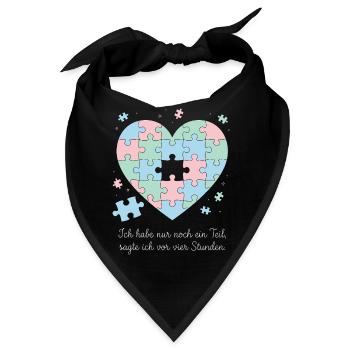 Puzzeln, Hobby, Geduld, Spruch Design - Bandana - Schwarz - Vorne