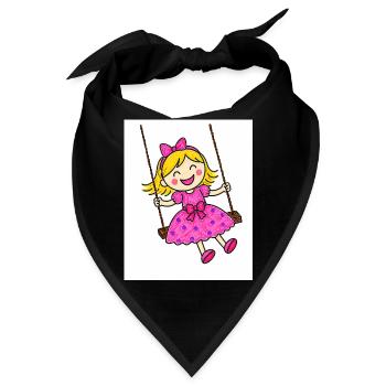 Fröhliches Mädchen sitzt auf der Schaukel - Bandana - Schwarz - Vorne