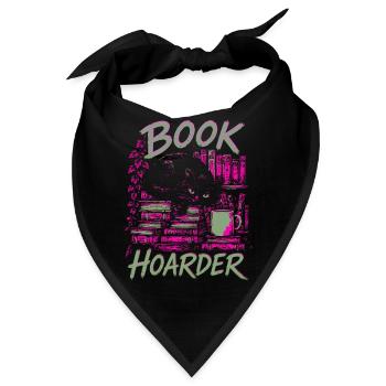 Book Hoarder Bücherhorde Katze Neon Farben - Bandana - Schwarz - Vorne