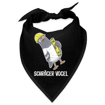 Schräger Vogel – Taube mit Wasserwaage - Bandana - Schwarz - Vorne