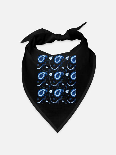 Indigo Paisley Muster Blau - Bandana - Schwarz