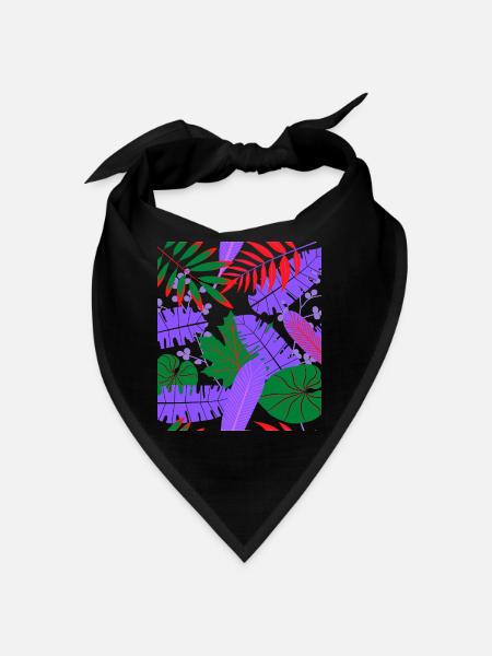 Tropische Blattfarben Fusion - Bandana - Schwarz