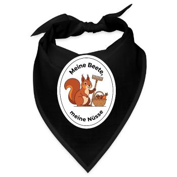 Gärtner Eichhörnchen Garten Beet Geschenk - Bandana - Schwarz - Vorne