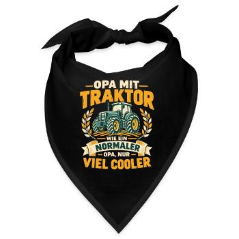 Opa Traktor Landwirt Geburtstag Geschenk - Bandana - Schwarz - Vorne