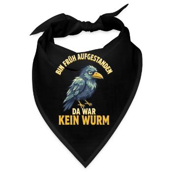 Genervter Rabe Morgenmuffel - Bandana - Schwarz - Vorne