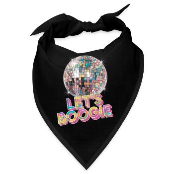 Discoball Vintage Retro Let's Boogie Disco Ball - Bandana - Schwarz - Vorne