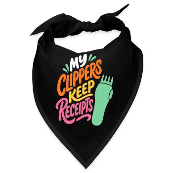 Haarschneider – My Clippers Keep Receipts - Bandana - Schwarz - Vorne