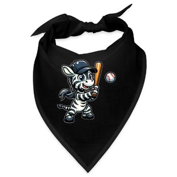 Zebra Baseballspieler - Streifen, Schnelligkeit - Bandana - Schwarz - Vorne