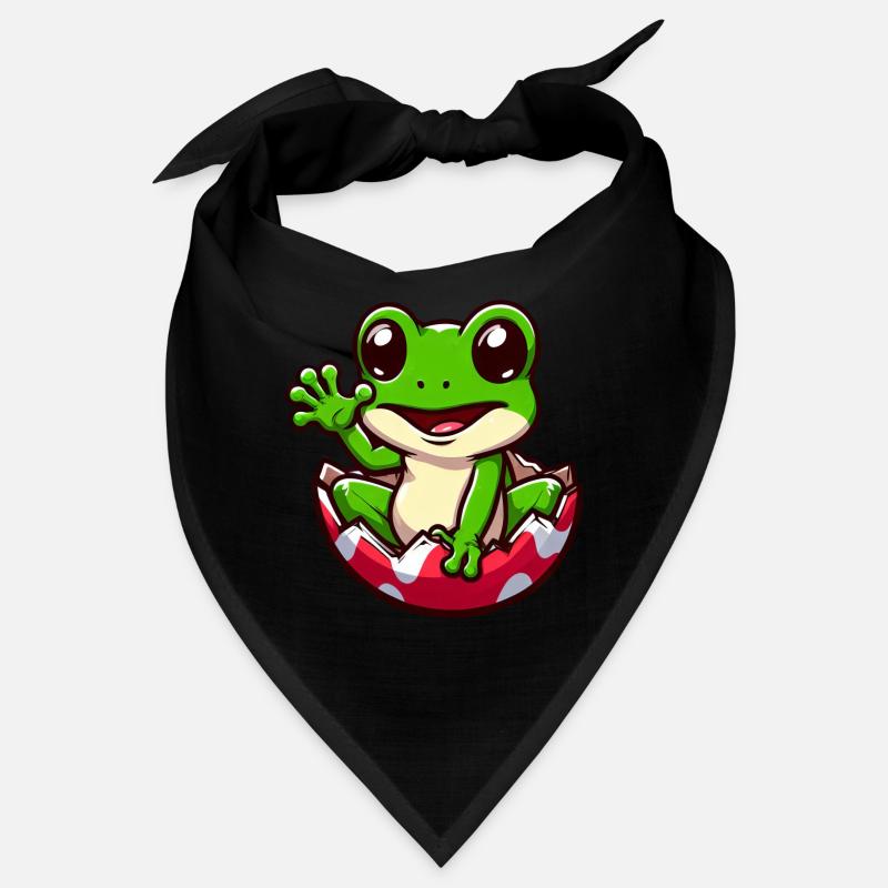 Oeuf de Pâques coloré avec conception de grenouille éclosion Bandana