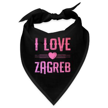 I Love Zagreb - Bandana - Schwarz - Vorne