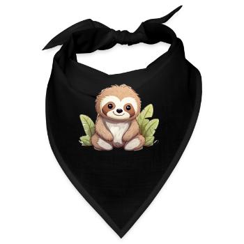 Kawaii Sloth - Bandana - Schwarz - Vorne