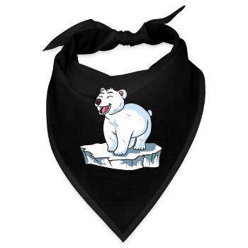 Eisbär auf Eisscholle Polarbär - Bandana - Schwarz - Vorne
