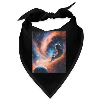 Astronaut schwebt im Weltall - Bandana - Schwarz - Vorne