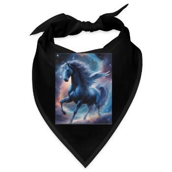 Pegasos (Pegasus) im Weltall - Weltenwanderer - Bandana - Schwarz - Vorne