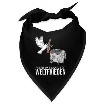 Friedenstaube - Agent im Einsatz für Weltfrieden - Bandana - Schwarz - Vorne