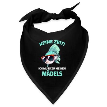 Guppy Fisch - Keine Zeit ich muss zu meinen Mädels - Bandana - Schwarz - Vorne