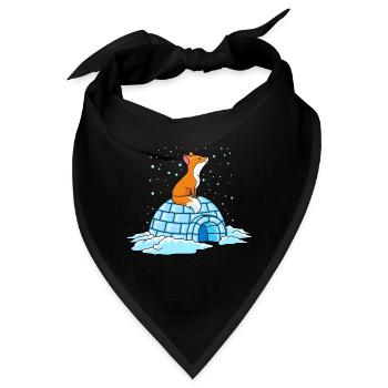fuchs iglu winter ploar comic - Bandana - Schwarz - Vorne
