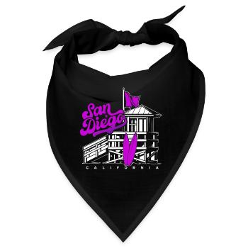 San Diego Kalifornien Westküste Sommer Surfer - Bandana - Schwarz - Vorne