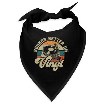 Schallplatte Vinyl Musik Plattenspieler retro - Bandana - Schwarz - Vorne