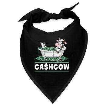 Cash Cow für einen Investor Anleger Sparer - Bandana - Schwarz - Vorne