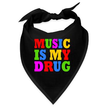 music is my drug - Bandana - Schwarz - Vorne